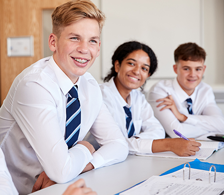 students in uniform at school